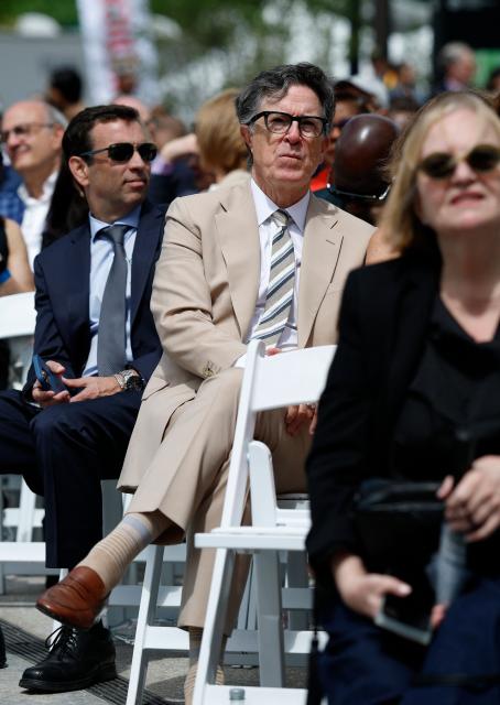 Former late-night show host Stephen Colbert attends opening day of the Barack Obama Presidential Center in Chicago, Illinois, on June 18, 2026. (Photo by Kamil Krzaczynski / AFP)