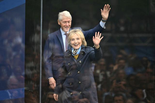 Former US president Bill Clinton and his Hillary Clinton arrive at the opening day of the Barack Obama Presidential Center in Chicago, Illinois, on June 18, 2026. (Photo by Kent NISHIMURA / AFP)