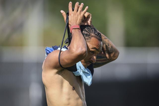 Cape Verde's forward #19 Dailon Livramento takes part in a training session during the 2026 World Cup tournament at Waters Sportsplex in Tampa, Florida on June 18, 2026. (Photo by PATRICIA DE MELO MOREIRA / AFP)