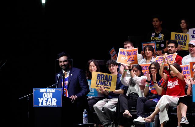 New York Mayor Zohran Mamdani speaks during the "Our Team, Our Year" Get Out The Vote (GOTV) rally at the Kings Theatre in Brooklyn, New York, on June 18, 2026. (Photo by kena betancur / AFP)