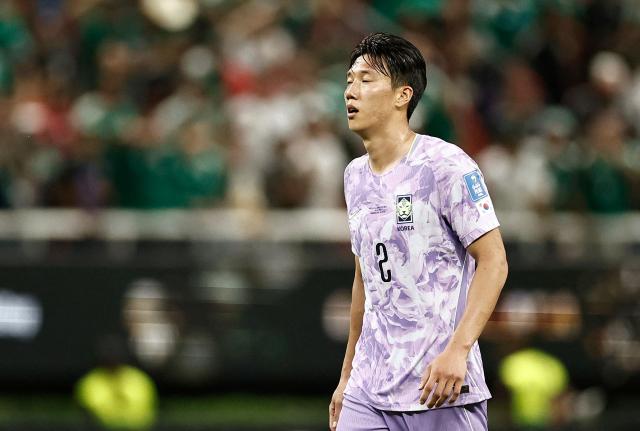 South Korea's defender #02 Lee Han-beom reacts after losing the 2026 World Cup Group A football match between Mexico and South Korea at the Guadalajara Stadium in Zapopan on June 18, 2026.  (Photo by Ulises RUIZ / AFP)