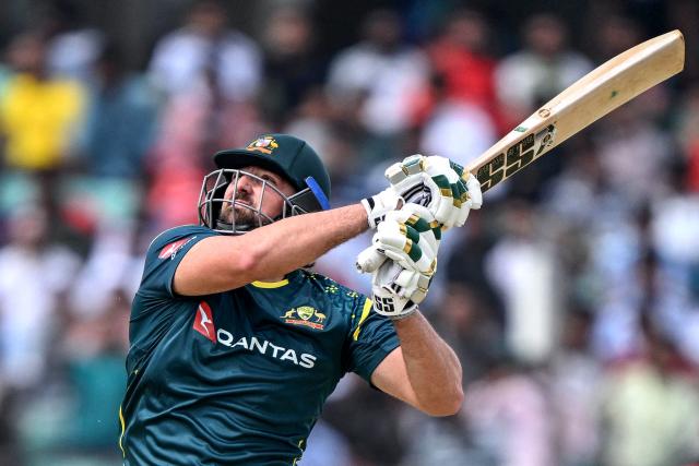 Australia's Tim David watches the ball after playing a shot during the second Twenty20 (T20) international cricket match between Bangladesh and Australia at the Bir Sreshtho Flight Lieutenant Matiur Rahman Stadium in Chattogram on June 19, 2026. (Photo by AFP)