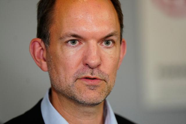 Danish Defence Minister Jeppe Bruus comments on a report on alleged drone incursions in Denmark in the fall of 2025, at the Ministry of Defense in Copenhagen, Denmark, on June 19, 2026. (Photo by Sebastian Elias Uth / Ritzau Scanpix / AFP) / Denmark OUT