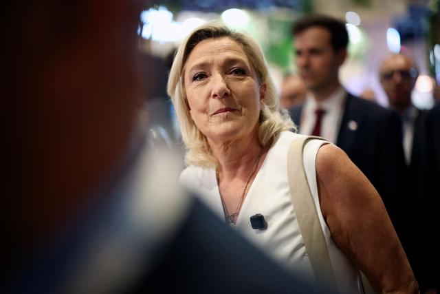 President of Rassemblement National parliamentary group Marine Le Pen visits the VivaTech technology startups and innovation fair at the Paris Expo Porte de Versailles, in Paris on June 19, 2026. (Photo by SIMON WOHLFAHRT / AFP)