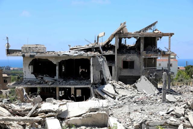 A picture taken on June 19, 2026 shows the site of an Israeli attack that destroyed houses and carpentry shops in the village of Al-Qlailah in the Tyre district in southern Lebanon. Deadly exchanges between Israel and Hezbollah in Lebanon put a newly signed deal to end the Middle East war under further strain, after the postponement of planned US-Iran talks in Switzerland. (Photo by KAWNAT HAJU / AFP)