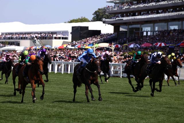 Clifford Lee on Venetian Sun compete and win the Commonwealth cup on the fourth day of the Royal Ascot horse racing meeting in Ascot, west of London, on June 19, 2026. (Photo by Henry NICHOLLS / AFP)