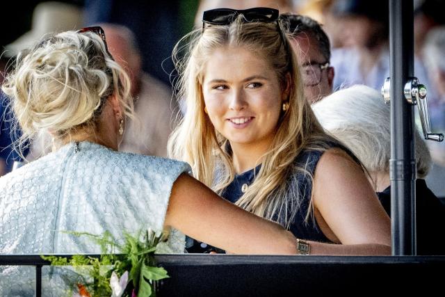 Princess Amalia of the Netherlands looks on as she attends the 77th edition of the CHI Rotterdam at the Kralinse Bos, in Rotterdam on June 19, 2026. (Photo by Robin Utrecht / ANP / AFP) / Netherlands OUT