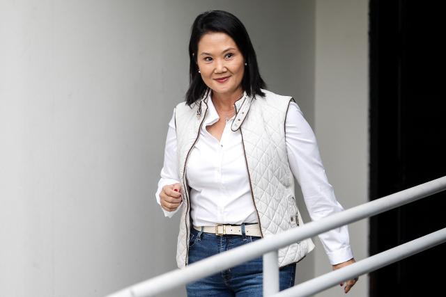 Peru's presidential candidate for the Fuerza Popular party, Keiko Fujimori, is seen before speaking to the press in Lima, on June 19, 2026. Peru's neck-and-neck presidential election pitting conservative Keiko Fujimori against leftist Roberto Sanchez is one of the tightest leadership contests Latin America has seen in decades, an AFP analysis showed. (Photo by AFP)