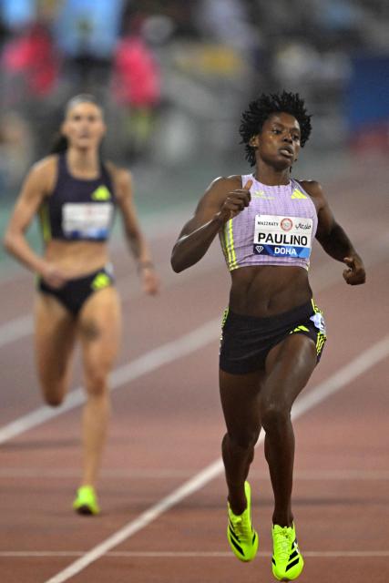 The Dominican Republic's Marileidy Paulino competes in the women's 400m final during the IAAF Diamond League competition at Suheim Bin Hamad Stadium in Doha on June 19, 2026. (Photo by Mahmud HAMS / AFP)