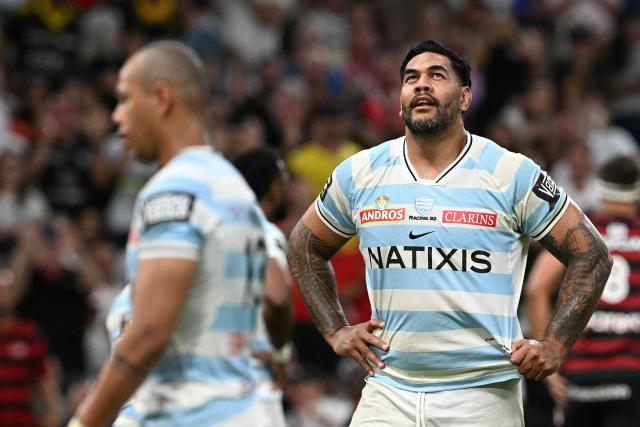 Racing 92' French lock Romain Taofifenua looks on during the French Top14 rugby union semi-final match between Stade Toulousain Rugby (Toulouse) and Racing 92 at the Velodrome stadium in Marseille, southern France on June 19, 2026. (Photo by Gabriel BOUYS / AFP)
