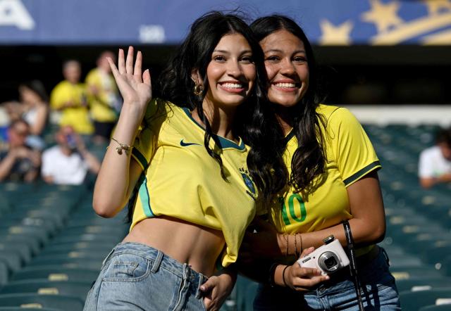 Brazil fans attend the 2026 World Cup Group C football match between Brazil and Haiti at the Philadelphia Stadium in Philadelphia on June 19, 2026.  (Photo by Roberto SCHMIDT / AFP)