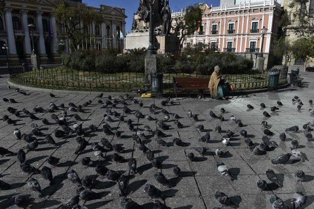 View of Murillo square in La Paz on June 20, 2026, after Bolivian president Rodrigo Paz declared state of emergency. Bolivian President Rodrigo Paz declared a state of emergency across the Latin American country after more than six weeks of road blockades and protests demanding his resignation, saying he had exhausted "all avenues of dialogue." (Photo by Jorge BERNAL / AFP)