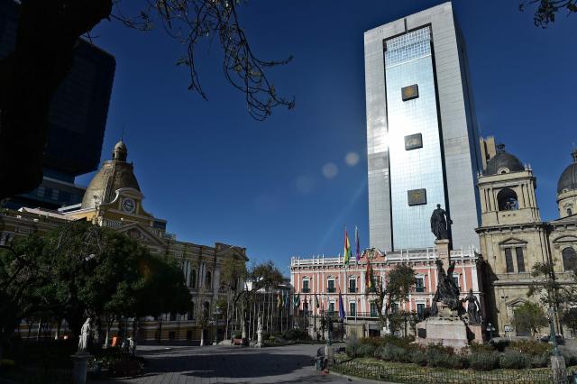 View of Murillo square in La Paz on June 20, 2026, after Bolivian president Rodrigo Paz declared state of emergency. Bolivian President Rodrigo Paz declared a state of emergency across the Latin American country after more than six weeks of road blockades and protests demanding his resignation, saying he had exhausted "all avenues of dialogue." (Photo by Jorge BERNAL / AFP)