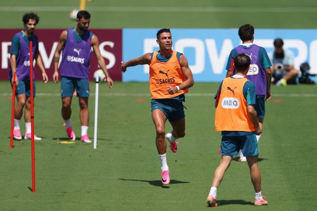 Portugal's forward #07 Cristiano Ronaldo takes part in a training session at Gardens North County District Park in Palm Beach Gardens, on June 20, 2026, during the 2026 World Cup football tournament. (Photo by Patricia DE MELO MOREIRA / AFP)