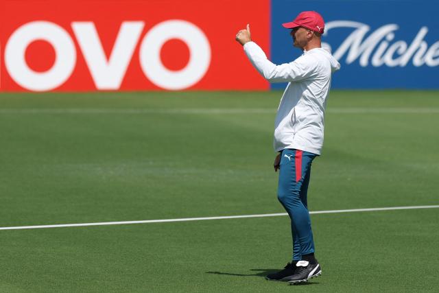Portugal's Spanish head coach Roberto Martinez takes part in a training session at Gardens North County District Park in Palm Beach Gardens, on June 20, 2026, during the 2026 World Cup football tournament. (Photo by Patricia DE MELO MOREIRA / AFP)