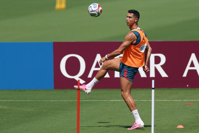 Portugal's forward #07 Cristiano Ronaldo takes part in a training session at Gardens North County District Park in Palm Beach Gardens, on June 20, 2026, during the 2026 World Cup football tournament. (Photo by Patricia DE MELO MOREIRA / AFP)