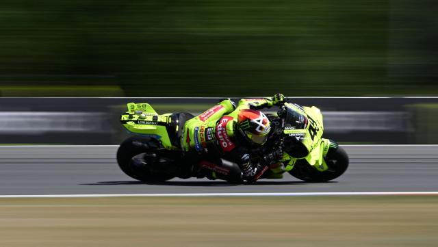 Team Pertamina Enduro VR46 Racing Team's Fabio Di Giannantonio competes during the MotoGP Grand Prix of Czechia in Brno, Czech Republic, on June 21, 2026. (Photo by Michal Cizek / AFP)
