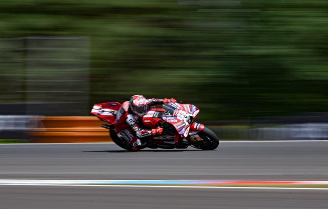 Team Ducati Lenovo Team's Francesco Bagnaia competes during the MotoGP Grand Prix of Czechia in Brno, Czech Republic, on June 21, 2026. (Photo by Michal Cizek / AFP)