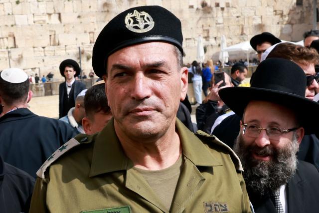 (FILES) Israel's newly appointed armed forces chief, Lieutenant General Eyal Zamir visits the Western Wall in the old city of Jerusalem on March 5, 2025. Israel's military chief said on June 21, 2026, that Hezbollah had suffered a severe blow fighting Israeli forces and was now in a "very difficult position", as he met with troops in southern Lebanon. He spoke as the United States and Iran held talks in Switzerland after signing a preliminary agreement to end the broader Middle East war, with the conflict in Lebanon threatening to derail the deal. (Photo by Menahem KAHANA / AFP)