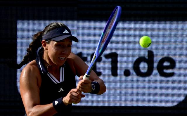 USA's Jessica Pegula returns the ball to Linda Noskova of the Czech Republic during their women's singles final match at the WTA500 Berlin Tennis Open tournament in Berlin on June 21, 2026. (Photo by John MACDOUGALL / AFP)