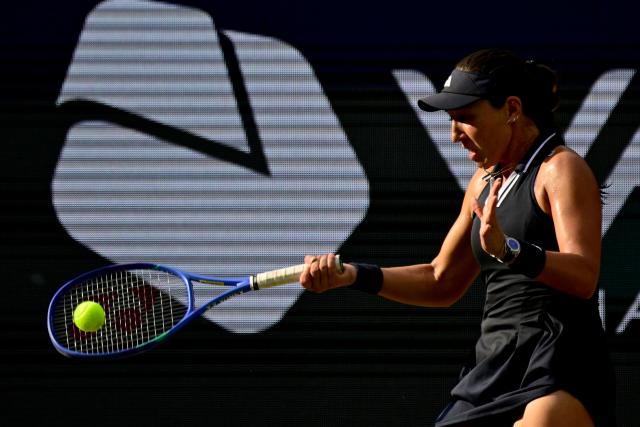 USA's Jessica Pegula returns the ball to Linda Noskova of the Czech Republic during their women's singles final match at the WTA500 Berlin Tennis Open tournament in Berlin on June 21, 2026. (Photo by John MACDOUGALL / AFP)