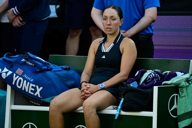 USA's Jessica Pegula reacts at the end of the women's singles final match against Czech Republic's Linda Noskova at the WTA500 Berlin Tennis Open tournament in Berlin on June 21, 2026. (Photo by John MACDOUGALL / AFP)