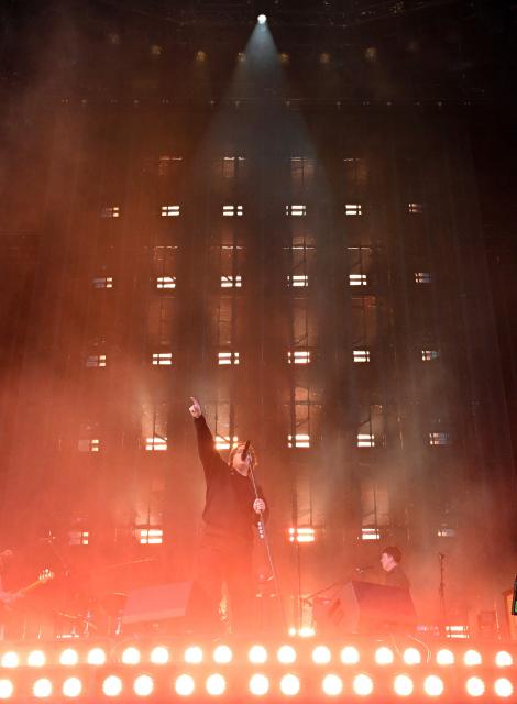 Scottish singer Lewis Capaldi performs on the main stage during the TRNSMT Festival on Glasgow Green in the centre of Glasgow, Scotland on June 21, 2026, the final day of the three-day festival. (Photo by ANDY BUCHANAN / AFP)