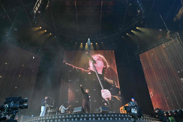 Scottish singer Lewis Capaldi performs on the main stage during the TRNSMT Festival on Glasgow Green in the centre of Glasgow, Scotland on June 21, 2026, the final day of the three-day festival. (Photo by ANDY BUCHANAN / AFP)