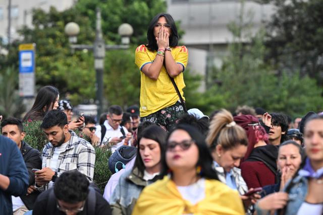 A supporter of Colombia's presidential candidate for the ruling Pacto Historico party Ivan Cepeda reacts to the results of the presidential runoff election in Bogota, Colombia, on June 21, 2026. A flamboyant US-backed lawyer who has never held public office narrowly won Colombia's presidential runoff Sunday, swinging the country hard to the right on a promise to wage war against drug-running guerrilla groups. With more than 99 percent of polling centers reporting, Abelardo de la Espriella had 49.67 percent of the vote, an unassailable lead over his rival, left-wing Senator Ivan Cepeda who trailed at 48.69 percent, according to official results. (Photo by Luis ACOSTA / AFP)