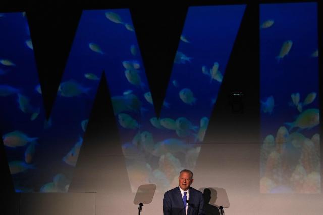 Former US Vice President Al Gore during a landmark Business Forum for The Royal Foundation's United for Wildlife in London on June 22, 2026. (Photo by Kirsty Wigglesworth / POOL / AFP)