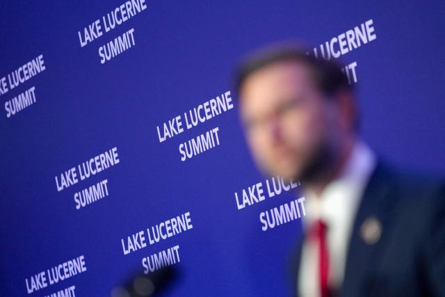 US Vice President JD Vance speaks to members of the media after the US and Iran held high-level talks aimed at advancing a deal to end the Middle East conflict at the Lake Lucerne Summit, at the Burgenstock luxury hotel complex overlooking Lake Lucerne, Switzerland, on June 22, 2026. US Vice President JD Vance said on June 22, 2026 that a first round of US-Iran talks in Switzerland had laid a good foundation for reaching a final deal on ending the Middle East war. (Photo by Nathan Howard / POOL / AFP)