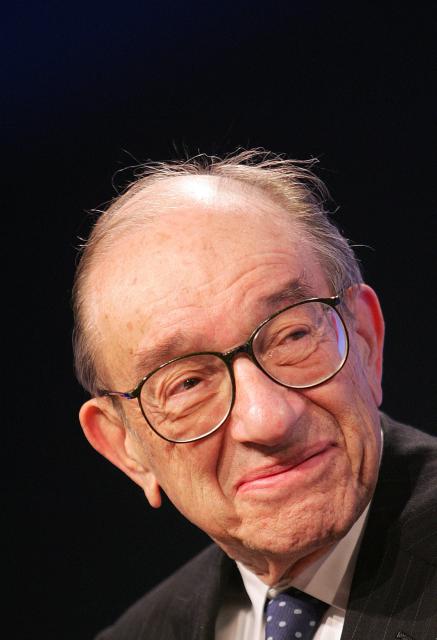 (FILES) U.S. Federal Reserve Board Chairman Alan Greenspan talks at the Advancing Enterprise Conference & G7 Finance Ministers and Central Bank Governers' Meeting in central London December 2, 2005. Greenspan, the longtime US Federal Reserve chief who presided over an unprecedented American economic expansion but was later faulted for failing to rein in financial markets before the 2008 global crisis, died on June 22, 2026, US media reported. (Photo by TOBY MELVILLE / POOL / AFP)
