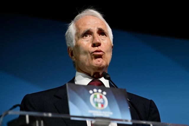 The newly elected President of the Italian Football Federation (FIGC), Giovanni Malago, is pictured after his election in Rome on June 22, 2026. (Photo by Filippo MONTEFORTE / AFP)