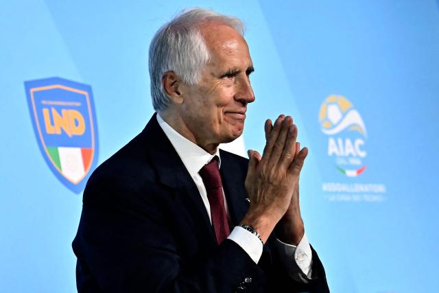 The newly elected President of the Italian Football Federation (FIGC), Giovanni Malago, is pictured after his election in Rome on June 22, 2026. (Photo by Filippo MONTEFORTE / AFP)