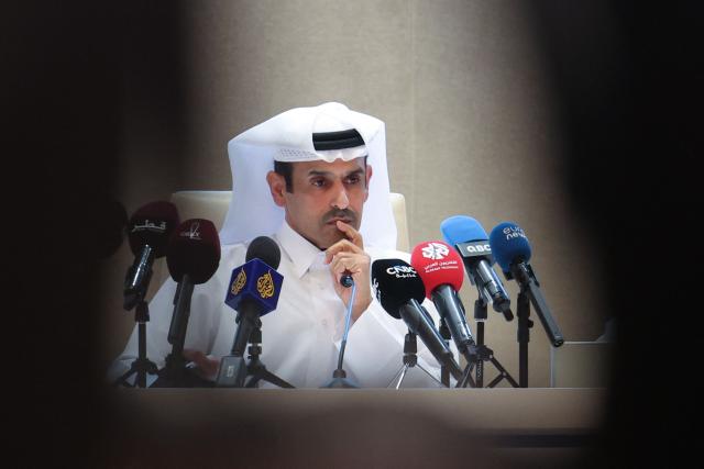 Qatar's Energy Minister and CEO of QatarEnergy Saad Sherida al-Kaabi looks on during a press conference in Doha on June 22, 2026. Qatar's energy minister said on Monday that the deadly gas plant explosion a night earlier was the result of an accident and that it would not affect the country's exports. (Photo by KARIM JAAFAR / AFP)