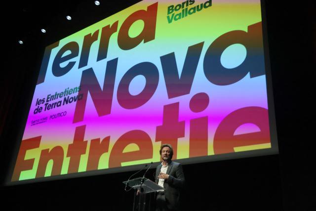 French Socialist party (PS) MP Boris Vallaud attends a debate on energy policies as part of "The Terra Nova Conversations" event organised by French center-left think tank Terra Nova at Le Beffroi de Montrouge, in Montrouge, south of Paris on June 22, 2026. (Photo by Ludovic MARIN / AFP)