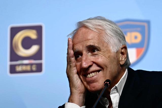 The newly elected President of the Italian Football Federation (FIGC), Giovanni Malago, gives a press conference after his election in Rome on June 22, 2026. (Photo by Filippo MONTEFORTE / AFP)