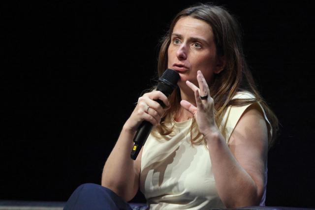 The national secretary of French green party Les Ecologistes Marine Tondelier attends a debate on energy policies as part of "The Terra Nova Conversations" event organised by French center-left think tank Terra Nova at Le Beffroi de Montrouge, in Montrouge, south of Paris on June 22, 2026. (Photo by Ludovic MARIN / AFP)