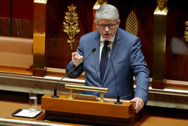 Droite Republicaine's MP Patrick Hetzel speaks during a debate on the new End of life, also called Assisted Suicide, draft law at The National Assembly, France's lower house of parliament in Paris on June 22, 2026. (Photo by Thomas SAMSON / AFP)