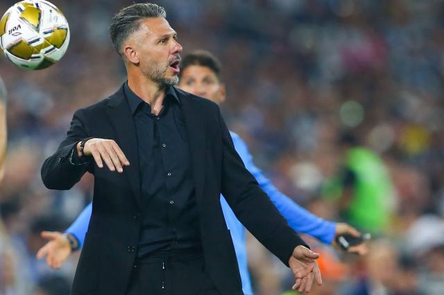 (FILES) Then Monterrey's Argentine coach Martin Demichelis gestures during the Liga MX Apertura tournament final second-leg football match between Monterrey and America at the BBVA Stadium in Monterrey, Nuevo Leon State, Mexico on December 15, 2024. Former Argentine international Martin Demichelis, a star player for Bayern Munich in the 2000s and a World Cup finalist in 2014, is the new coach of RB Leipzig, the German first division Bundesliga football club announced on June 22, 2026. On June 17, Bundesliga club RB Leipzig had sacked coach Ole Werner after just one season in charge, despite leading them to a third-placed finish and Champions League football next season. (Photo by Julio Cesar AGUILAR / AFP)