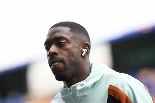 France's forward #07 Ousmane Dembele arrives ahead of the 2026 World Cup Group I football match between France and Iraq at the Philadelphia Stadium in Philadelphia on June 22, 2026.  (Photo by Mauro PIMENTEL / AFP)