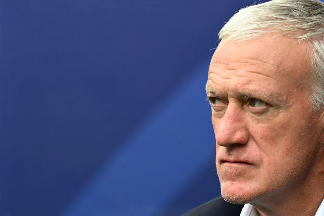 France's head coach Didier Deschamps looks on ahead of the 2026 World Cup Group I football match between France and Iraq at the Philadelphia Stadium in Philadelphia on June 22, 2026.  (Photo by ROBERTO SCHMIDT / AFP)