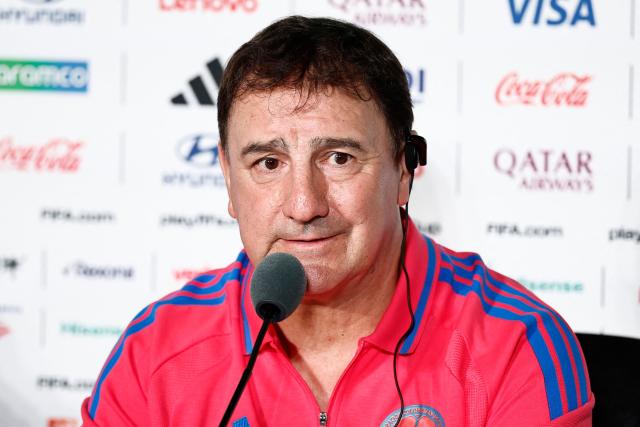 Colombia's Argentine head coach Nestor Lorenzo gives a press conference at the guadalajara Stadium in Guadalajara, Mexico on June 22, 2026, on the eve of the 2026 World Cup football tournament match between Colombia and DR Congo.  (Photo by Ulises RUIZ / AFP)