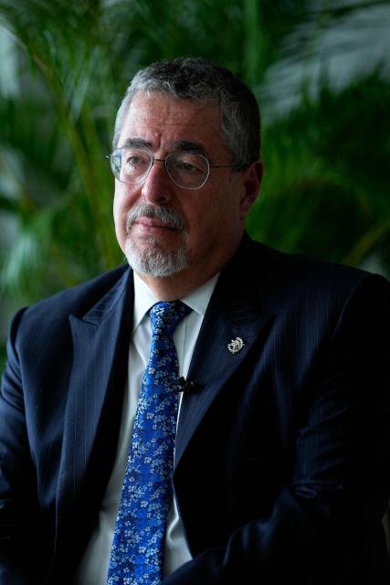 Guatemala’s President Bernardo Arevalo speaks during an interview with AFP in Panama City on June 22, 2026. (Photo by ARNULFO FRANCO / AFP)