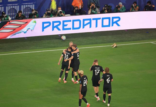 Norway's forward #09 Erling Braut Haaland (2nd L)scores his team's third goal during the 2026 World Cup Group I football match between Norway and Senegal at the New York/New Jersey Stadium in East Rutherford on June 22, 2026. (Photo by Timothy A. CLARY / AFP)