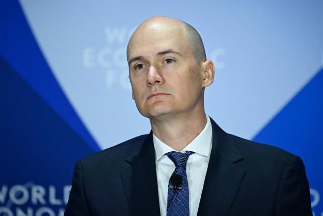 Mirek Dusek, WEF managing director, attends a press conference at the Dalian International Conference Centre during the World Economic Forum Annual Meeting of the New Champions in Dalian, China's Liaoning province, on June 23, 2026. (Photo by WANG Zhao / AFP)