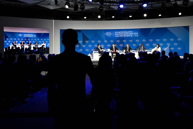 This picture shows a general view of a seminar group at the Dalian International Conference Centre during the World Economic Forum Annual Meeting of the New Champions in Dalian, China's Liaoning province on June 23, 2026. (Photo by WANG Zhao / AFP)