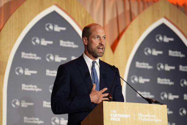 Britain's Prince William, Prince of Wales, speaks during the Earthshot Prize Impact Assembly panel at the Climate Innovation Forum, at the Guildhall in central London, on June 23, 2026. (Photo by Jordan Pettitt / POOL / AFP)