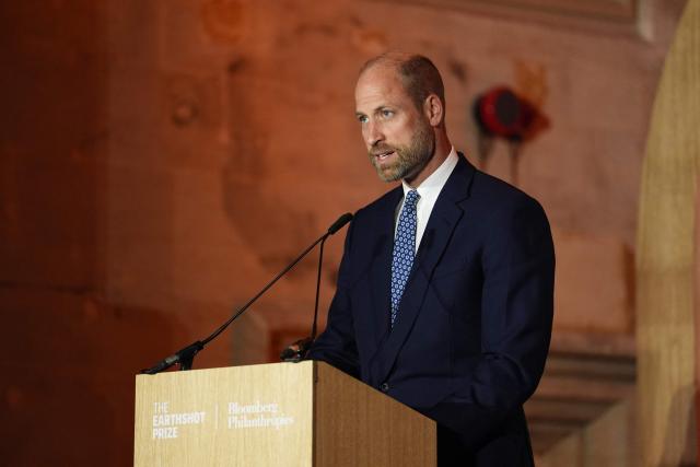 Britain's Prince William, Prince of Wales, speaks during the Earthshot Prize Impact Assembly panel at the Climate Innovation Forum, at the Guildhall in central London, on June 23, 2026. (Photo by Jordan Pettitt / POOL / AFP)
