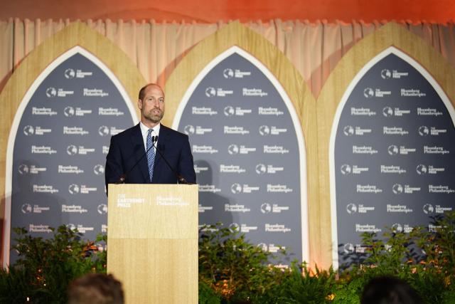 Britain's Prince William, Prince of Wales, speaks during the Earthshot Prize Impact Assembly panel at the Climate Innovation Forum, at the Guildhall in central London, on June 23, 2026. (Photo by Jordan Pettitt / POOL / AFP)